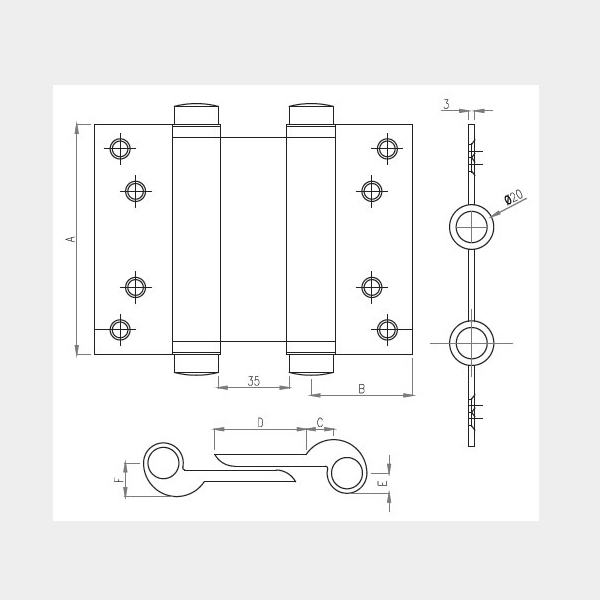 Spring Hinge Autocad Double Action Spring Hinge (304) – SimplexHardware